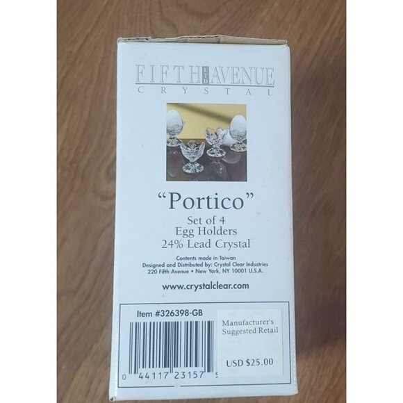 Fifth Avenue Crystal "Portico" Set‎ Of 4 Egg Holders 24% Lead Crystal - Picture 4 of 5